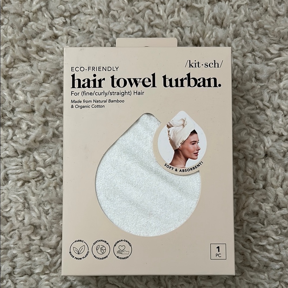 Brand New Kitsch White Hair Towel Turban